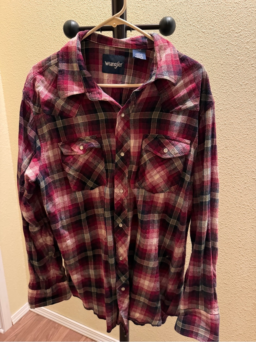 Wrangler Red Plaid Button-Down Shirt